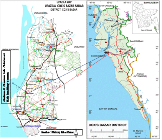 Cox S Bazar Upazila Map Map