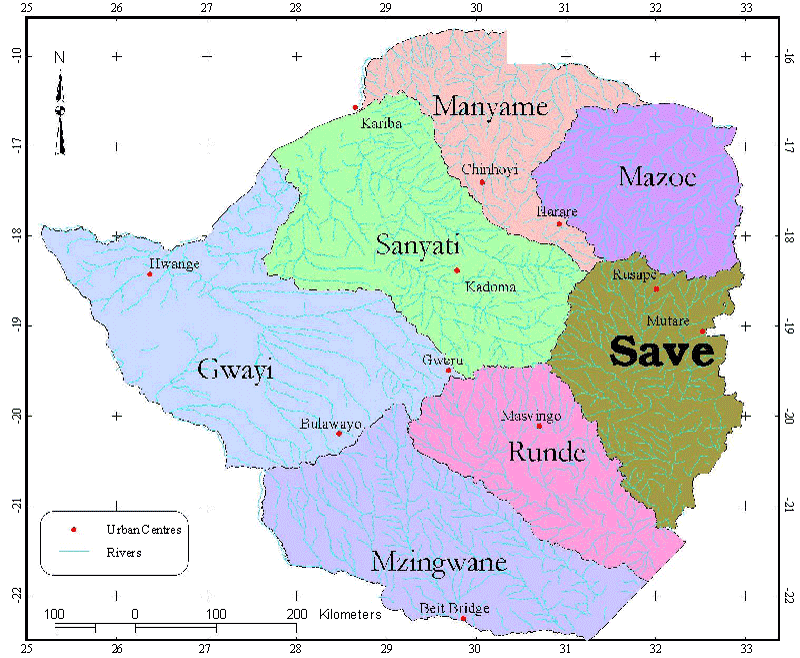 Map showing the extent of the study area 