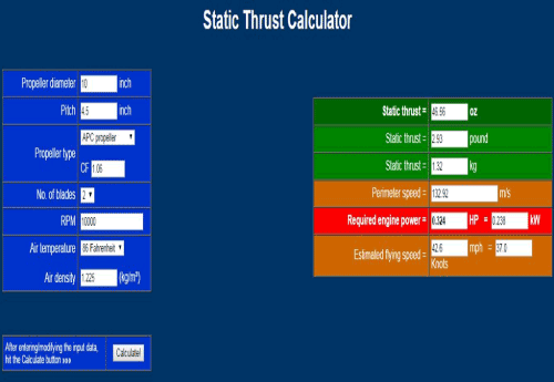 Thrust Calculator