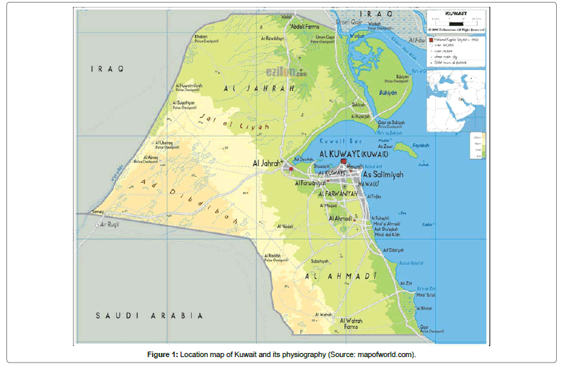 bioremediation-biodegradation-Location-map-Kuwait-physiography